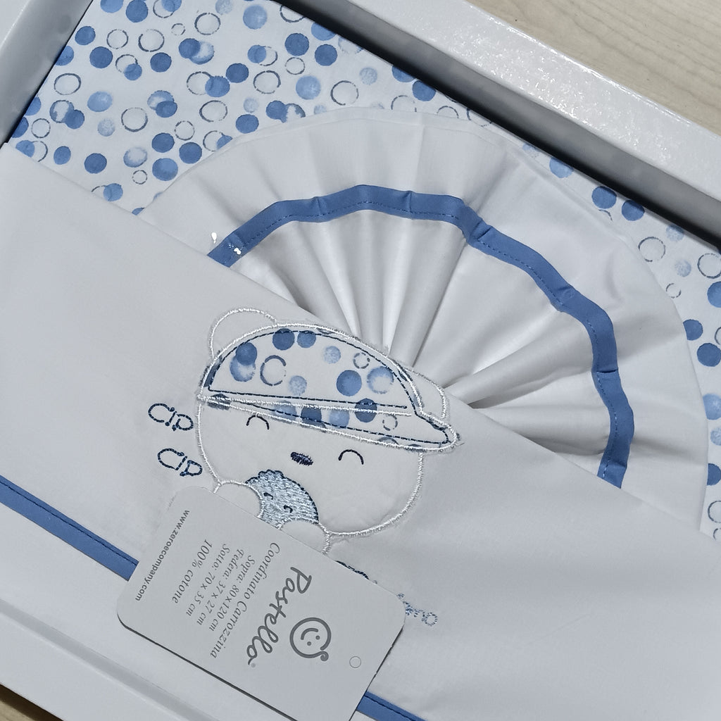 Lenzuola pastello carrozzina art LC21E Blu e bianco