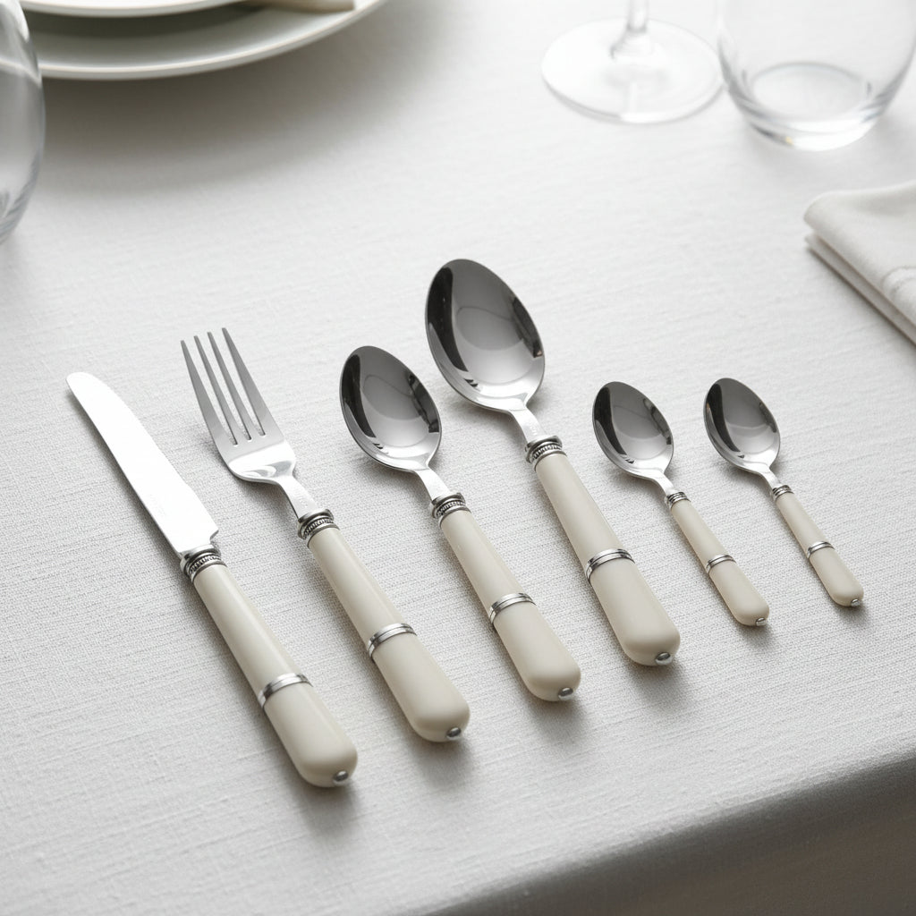 Bavaria 24 posate beige il set include forchette,cucchiai,coltelli e cucchiaini