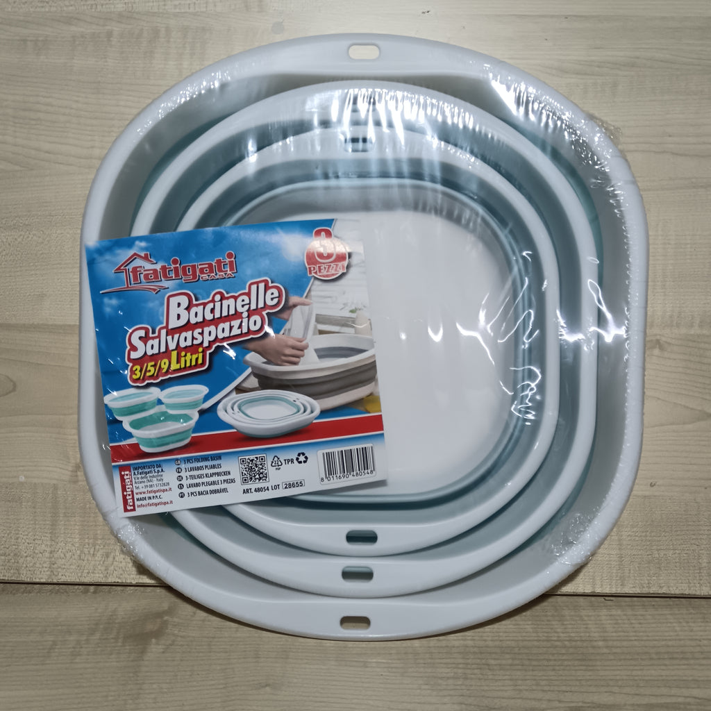 3 bacinelle salvaspazio fatigati 3L 5L 9L