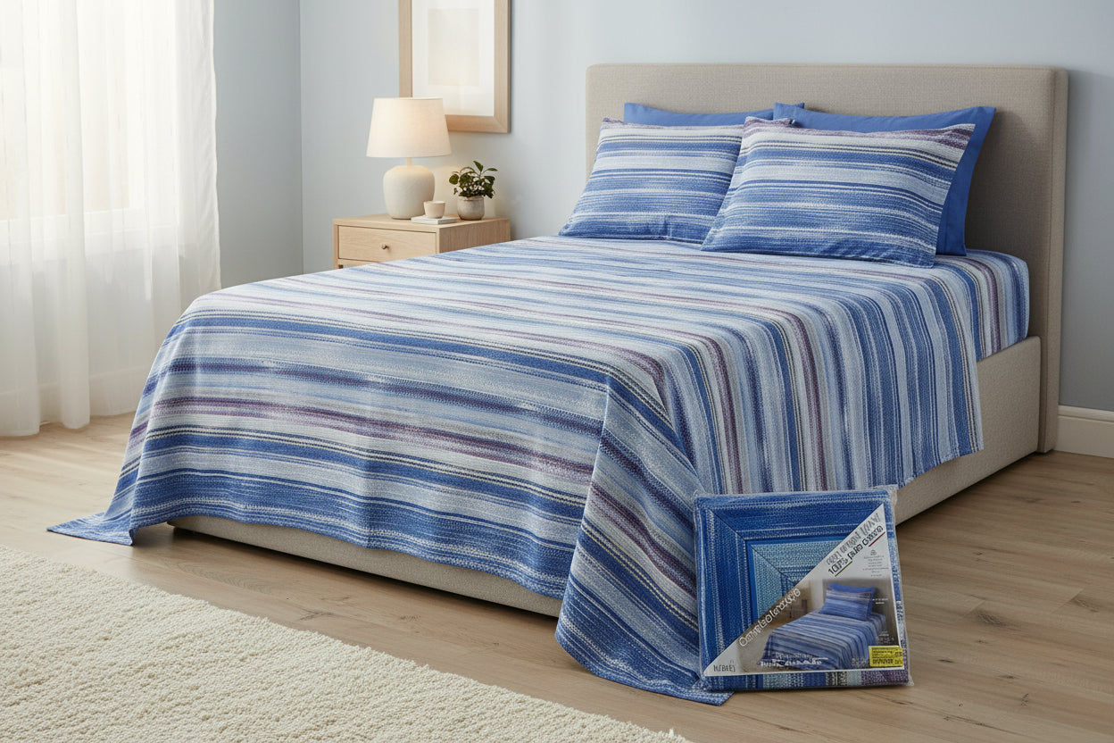 Completo letto 1 posto e mezzo art. Infinity  con angoli maxi Marta marzotto 100% cotone