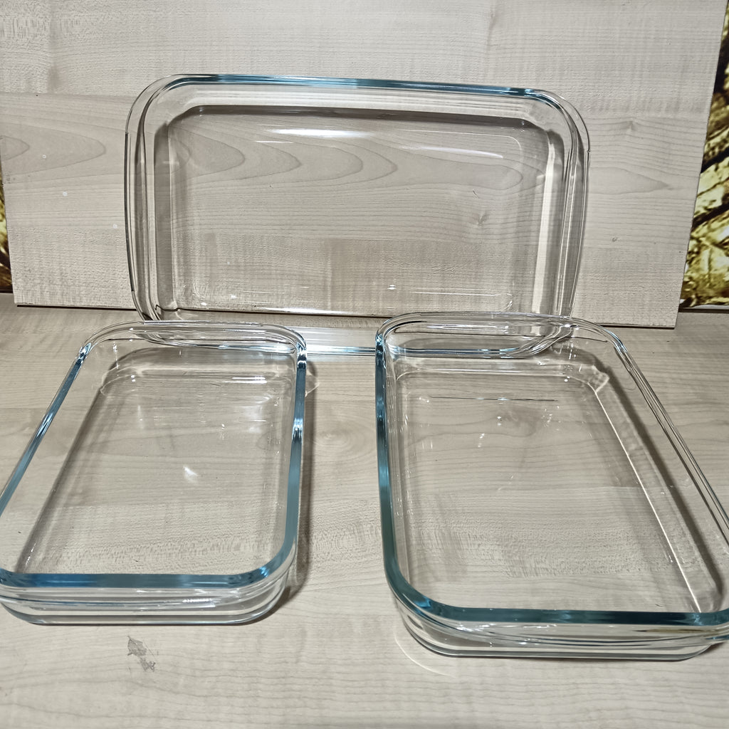Set 3 pirofile rettangolari in vetro dgbavaria art.357062