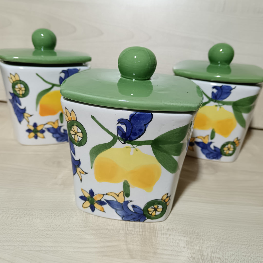 Set barattoli decoro limone/maiolica art.felicia