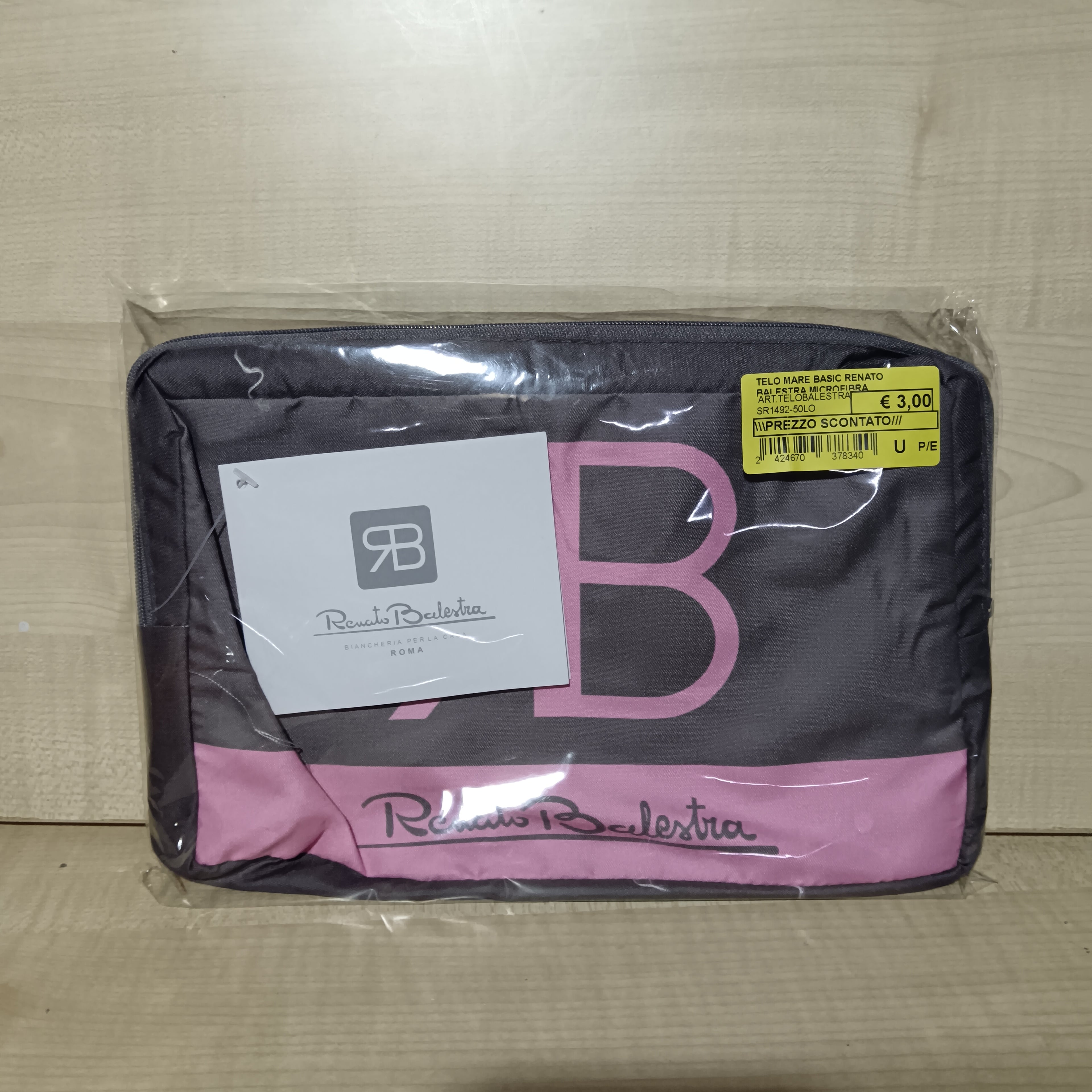 Telo mare basic renato balestra in microfibra pochette +telo