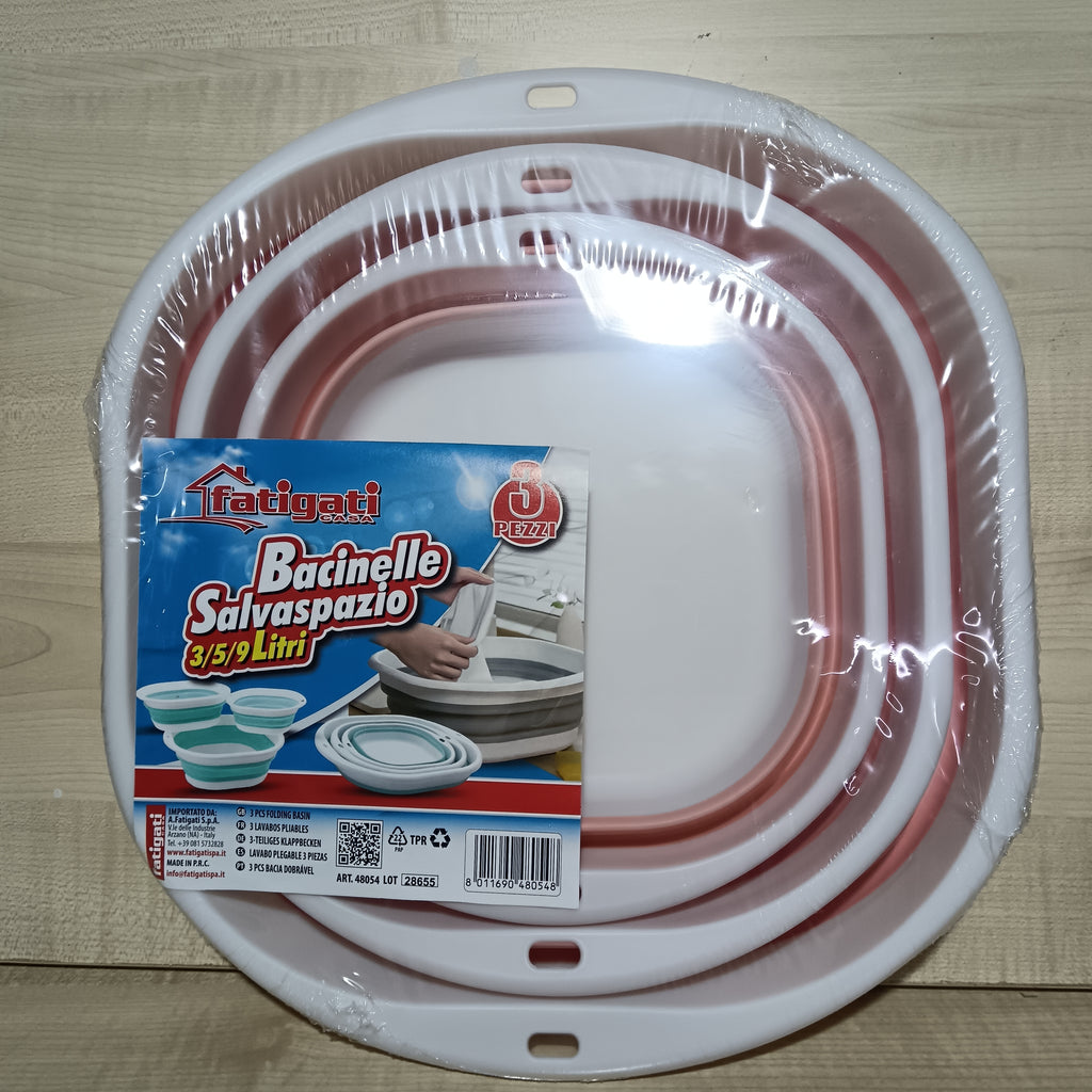 3 bacinelle salvaspazio fatigati 3L 5L 9L